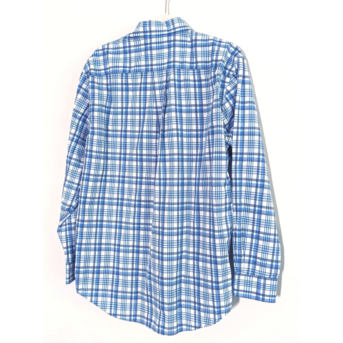 Vineyard Vines Classic Cooper Dress Shirt | Blue Plaid 120s Cotton | Men's M