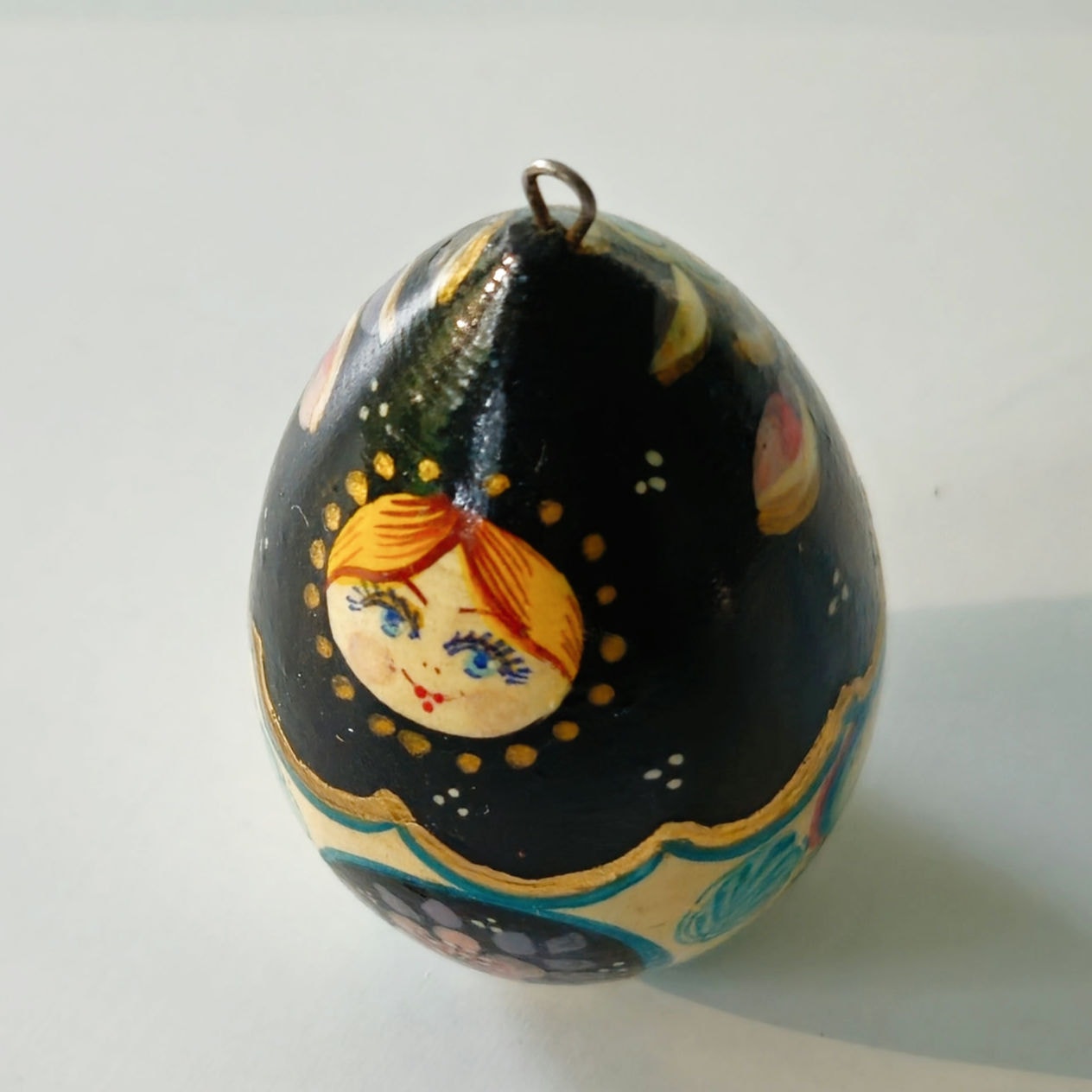 Vintage Hand Painted Russian Nesting Doll Ornament