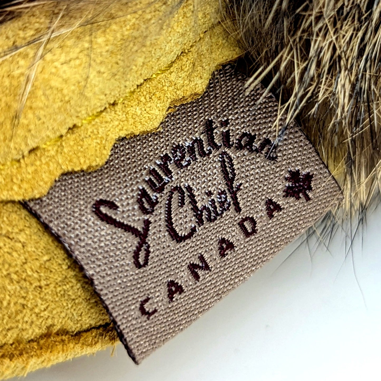 Laurentian Chief Baby Moccasins | Rabbit Fur Trim | Hand-Beaded | Size 4 | Suede Leather | Made in Canada