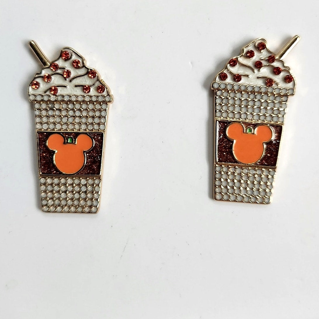✨ Disney x BaubleBar Pumpkin Spice Latte Earrings – Mickey Mouse Halloween Fall Jewelry – NIB