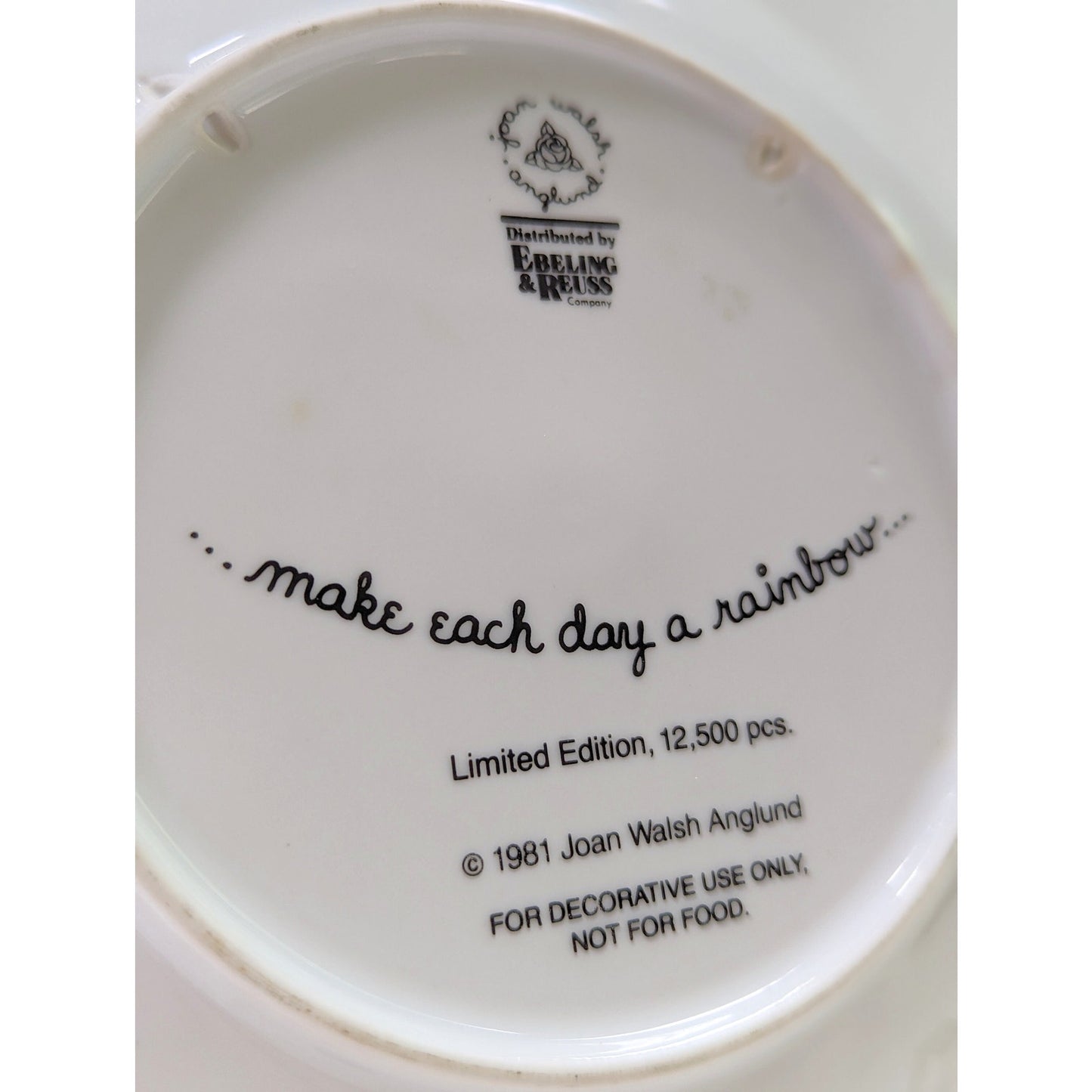 1981 Joan Walsh Anglund “Make Each Day A Rainbow” Collectible Plate