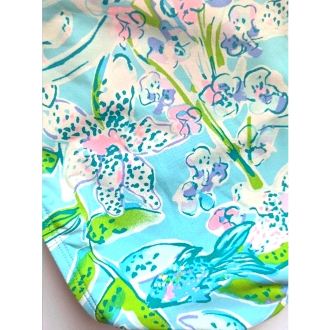 Lilly Pulitzer Women's Flamenco One-Piece Swimsuit Bali Blue Sway This Way Size 8