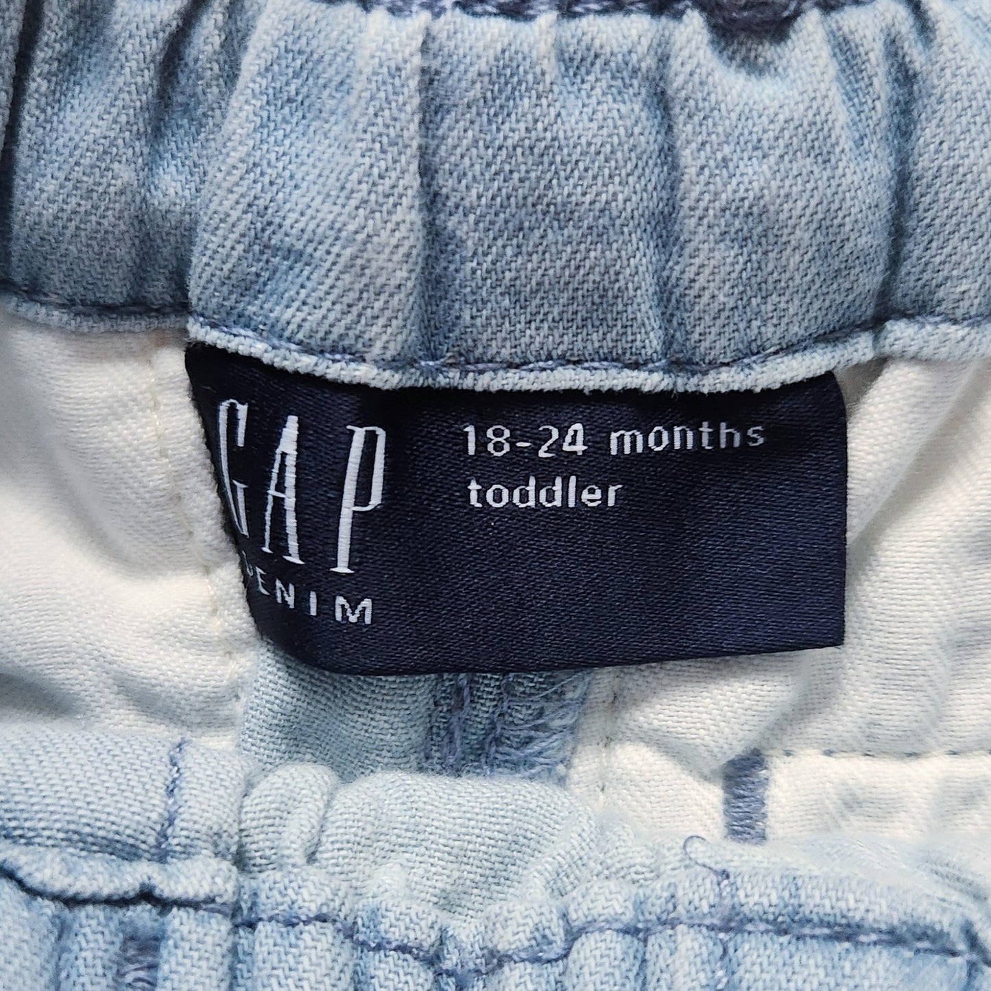Gap Denim Toddler Girl Chambray Ombre Paper Bag Tie Shorts | Baby 18 to 24 months
