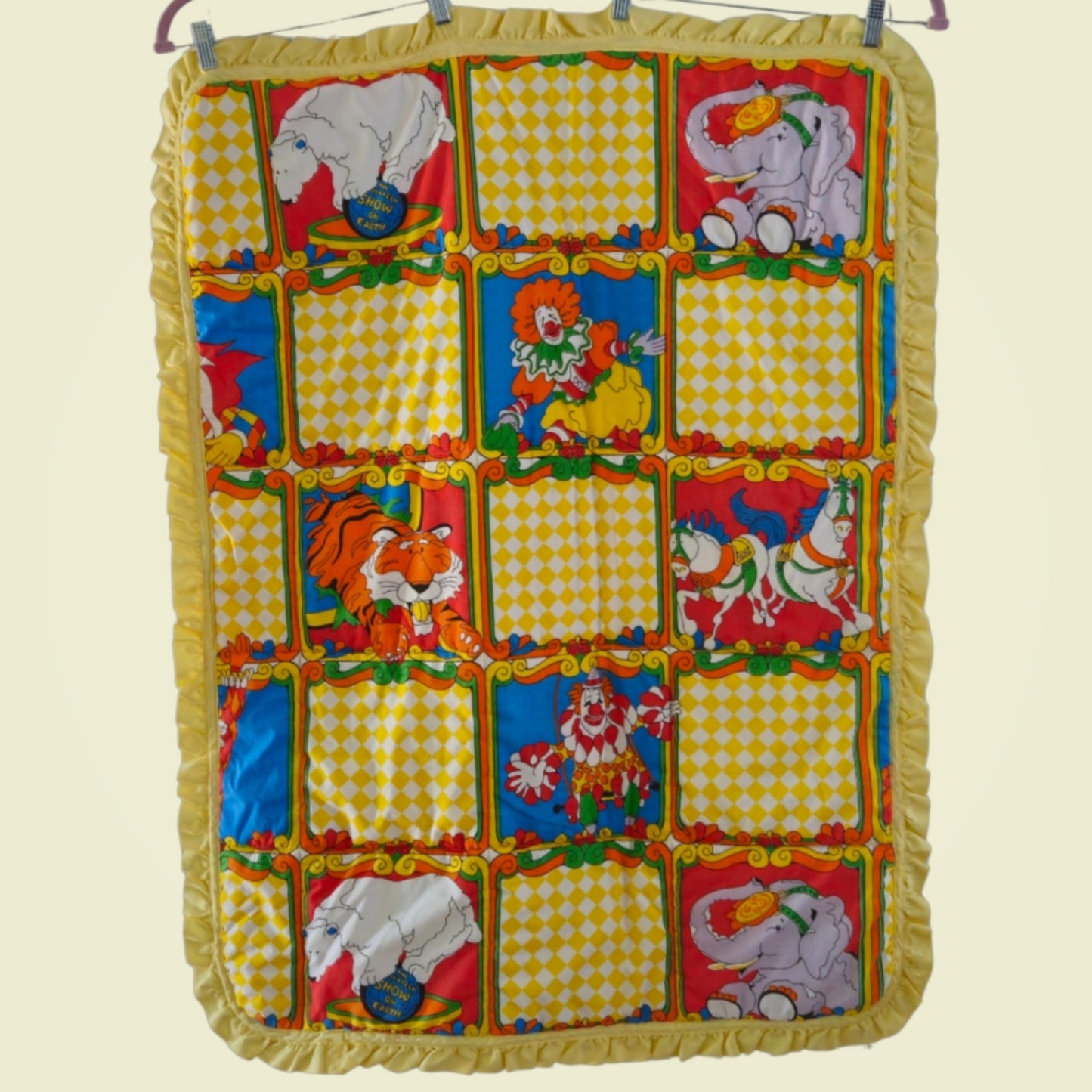 Vintage Ringling Bros Barnum & Bailey Baby Blanket | 1970s Circus Nursery
