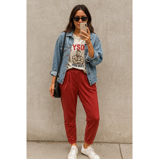 Free People Slouchy Draped Modal Jogger Pants – Cherry Red – Women's Size L