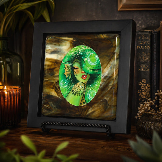 Original Framed Mermaid Mixed Media Art