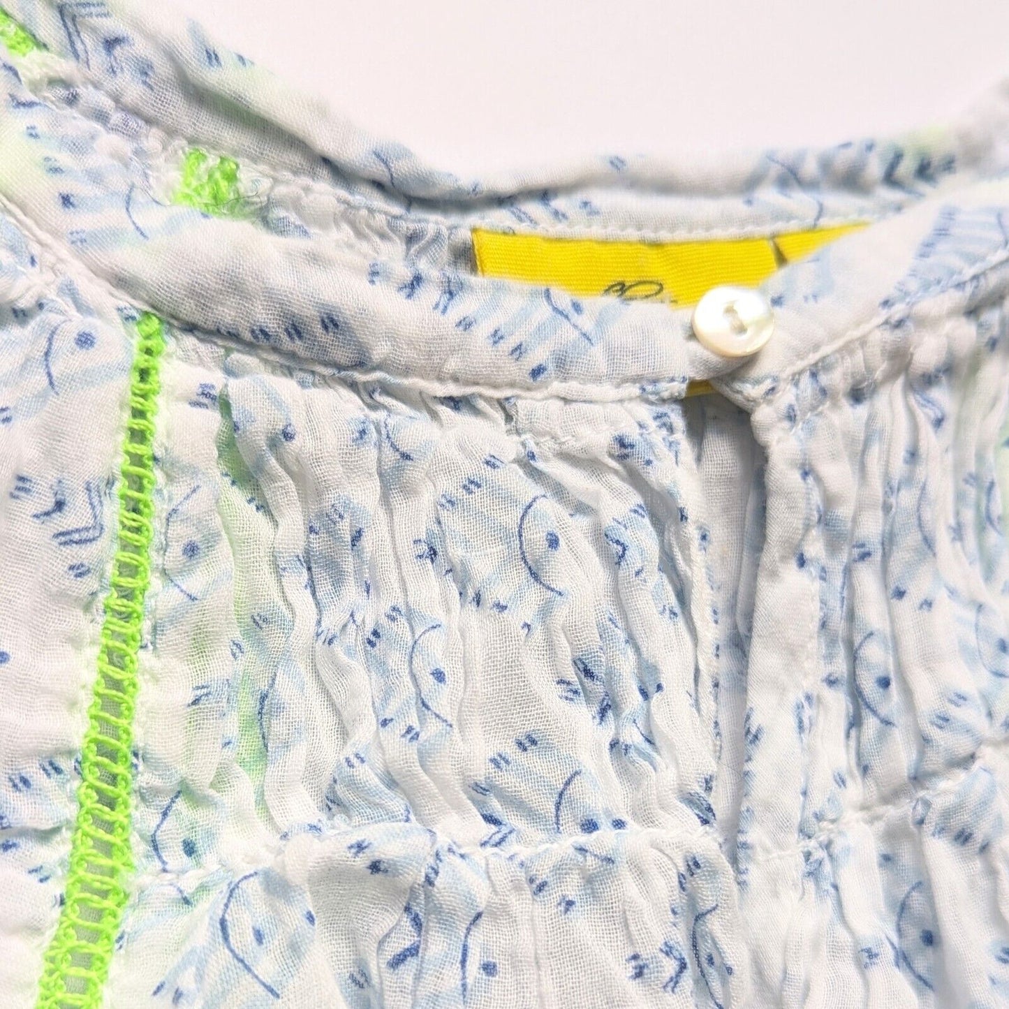 Roberta Roller Rabbit Lightweight Cotton Voile Long Sleeve Blouse Women's Size Small