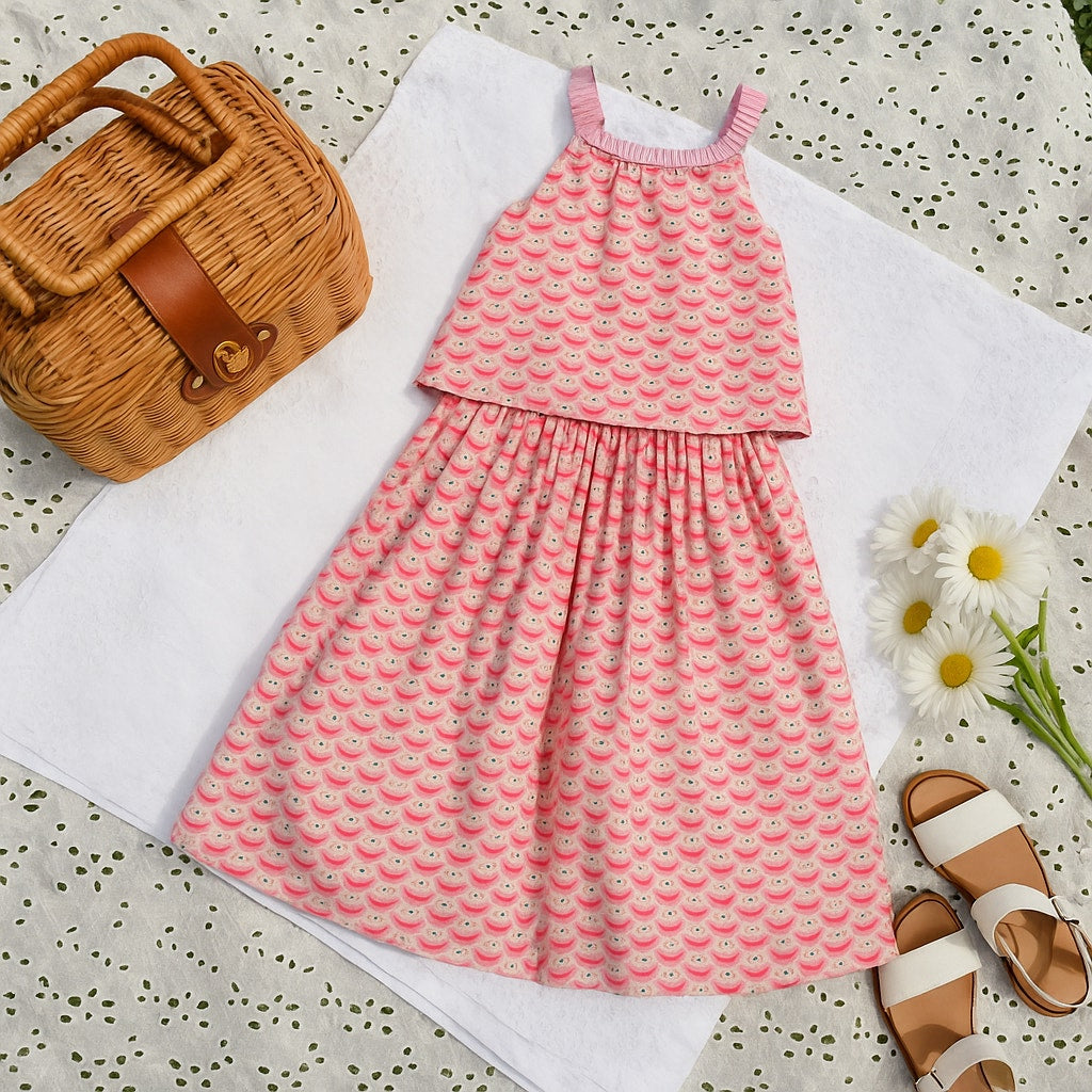 Boden Girls Pink Flower Power Daisy Sleeveless Sun Dress Size 11-12 Y | 152 cm