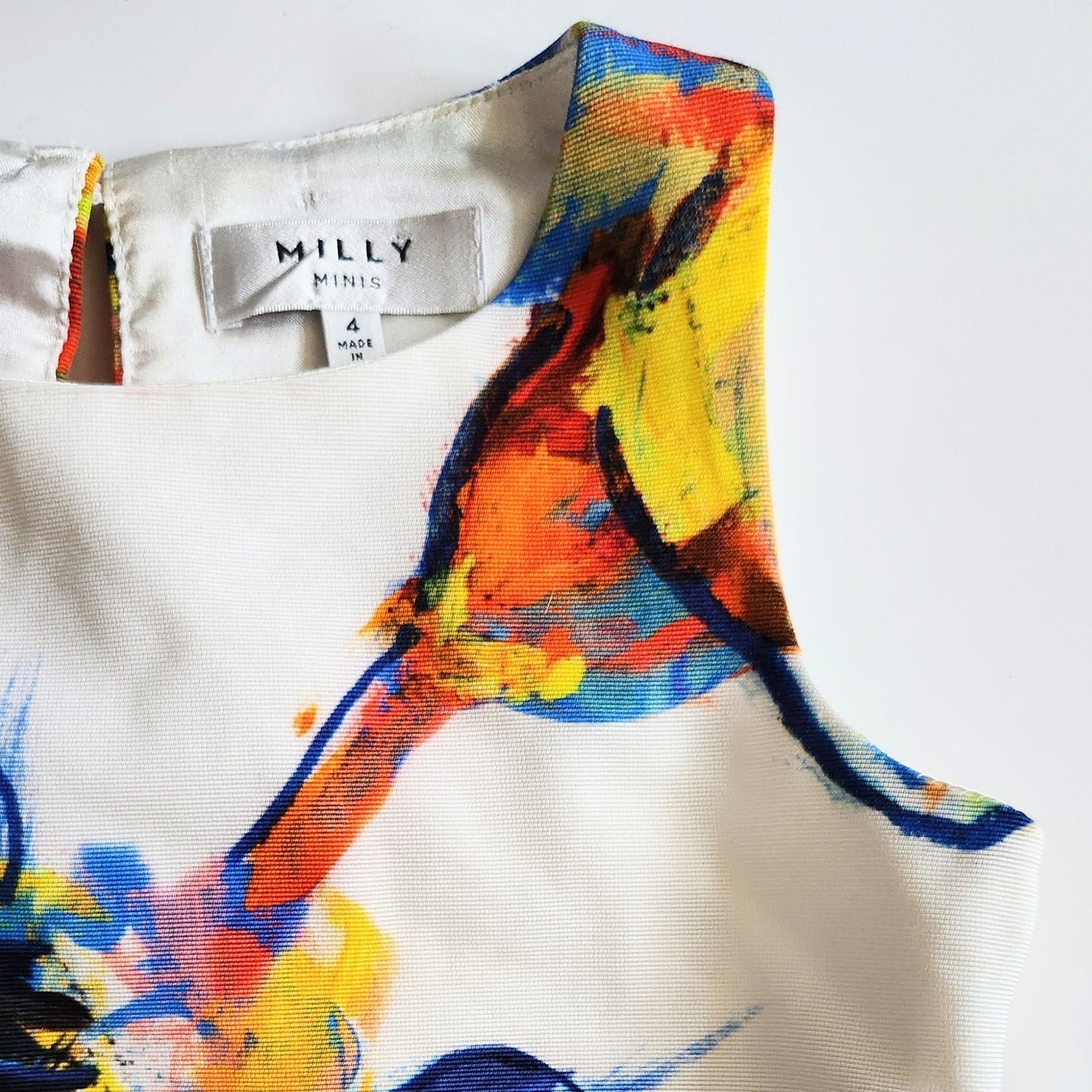 Milly Minis Girls Art Floral Two Piece Set | Sleeveless Crop Top & Skirt | Size 4