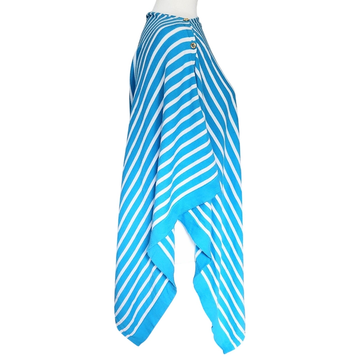 Lilly Pulitzer Harp Wrap Poncho Sweater | Turquoise Getaway Stripe | One Size | Women