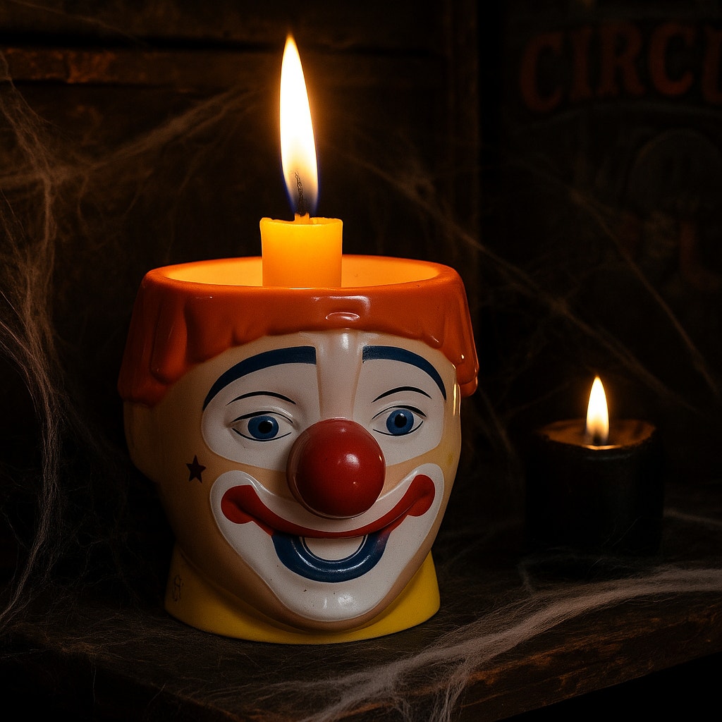 Circus Clown & Elephant Plastic Flip Top Souvenir Cups