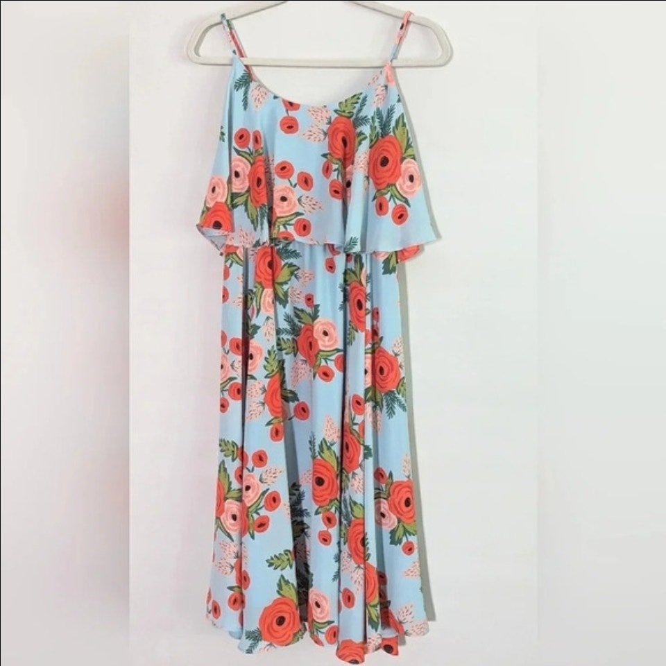 Anthropologie Paper Crown + Rifle Paper Co Women's Poppy Fields Dress Size XS