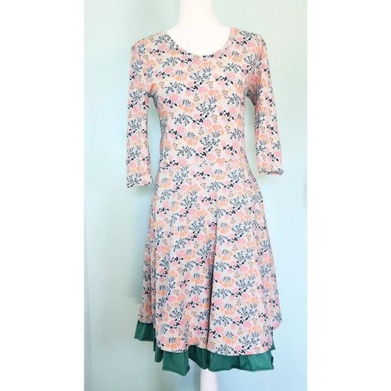 Matilda Jane x Joanna Gaines Once Upon A Time Down On The Farm Dress | Floral Mint Green Coral | Women's Size Small