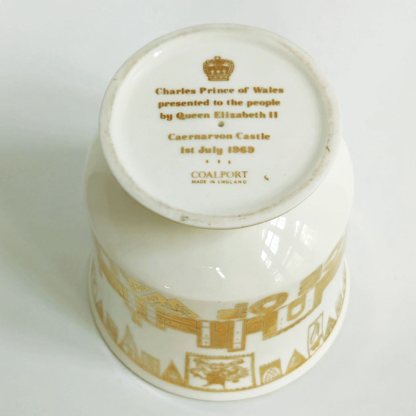 1969 Coalport Prince of Wales Commemorative Bone China Loving Goblet