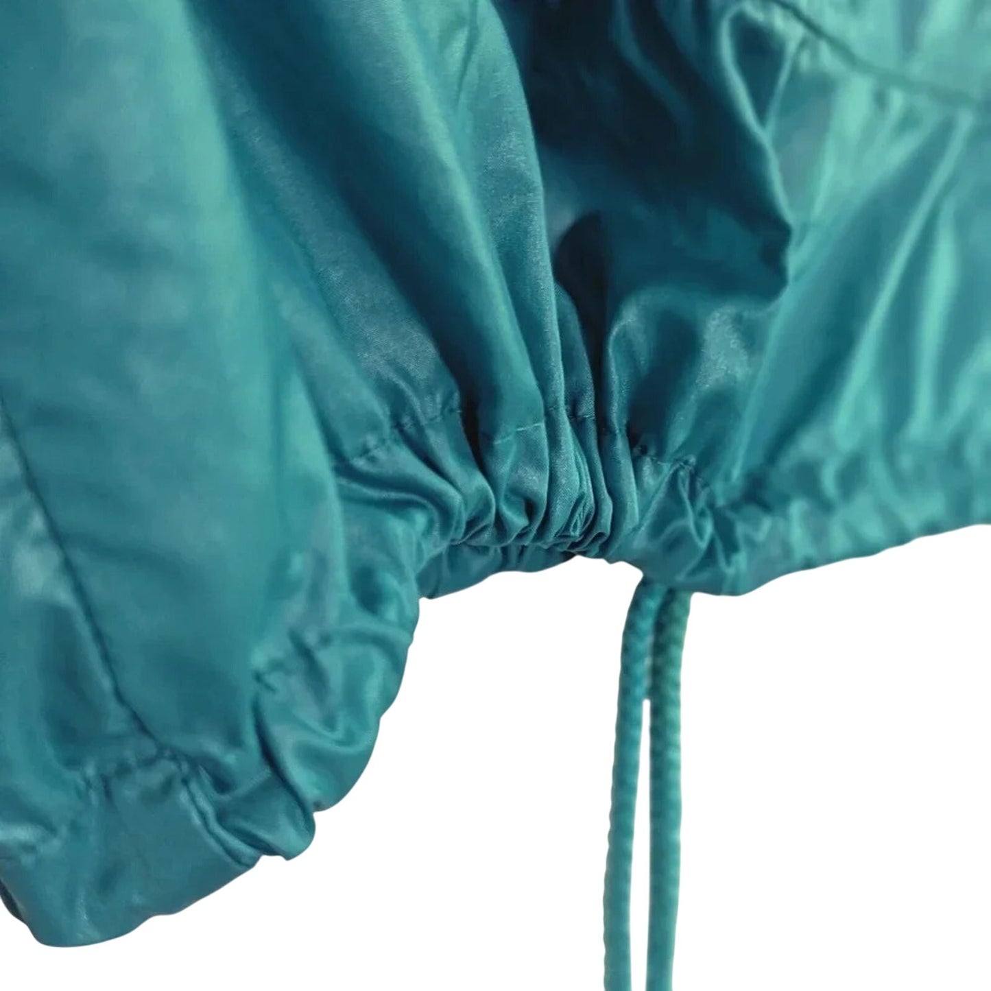 Vintage 80s Lacoste Teal Windbreaker Jacket | Size Large | Retro Nylon Pullover Hoodie