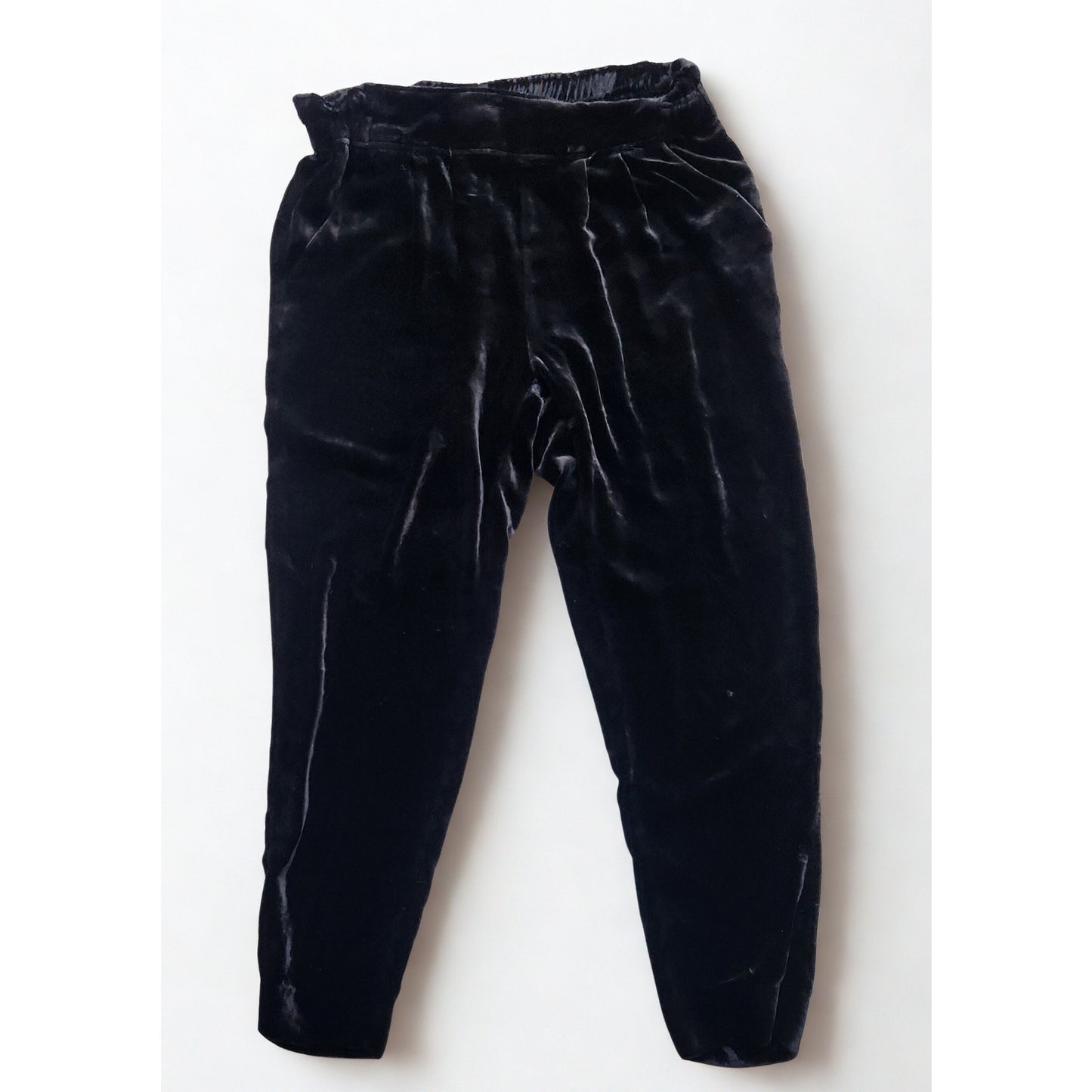 🖤 Ramy Brook Clarke Black Velvet Pants – High Waisted – Viscose Silk Blend – Women's Medium