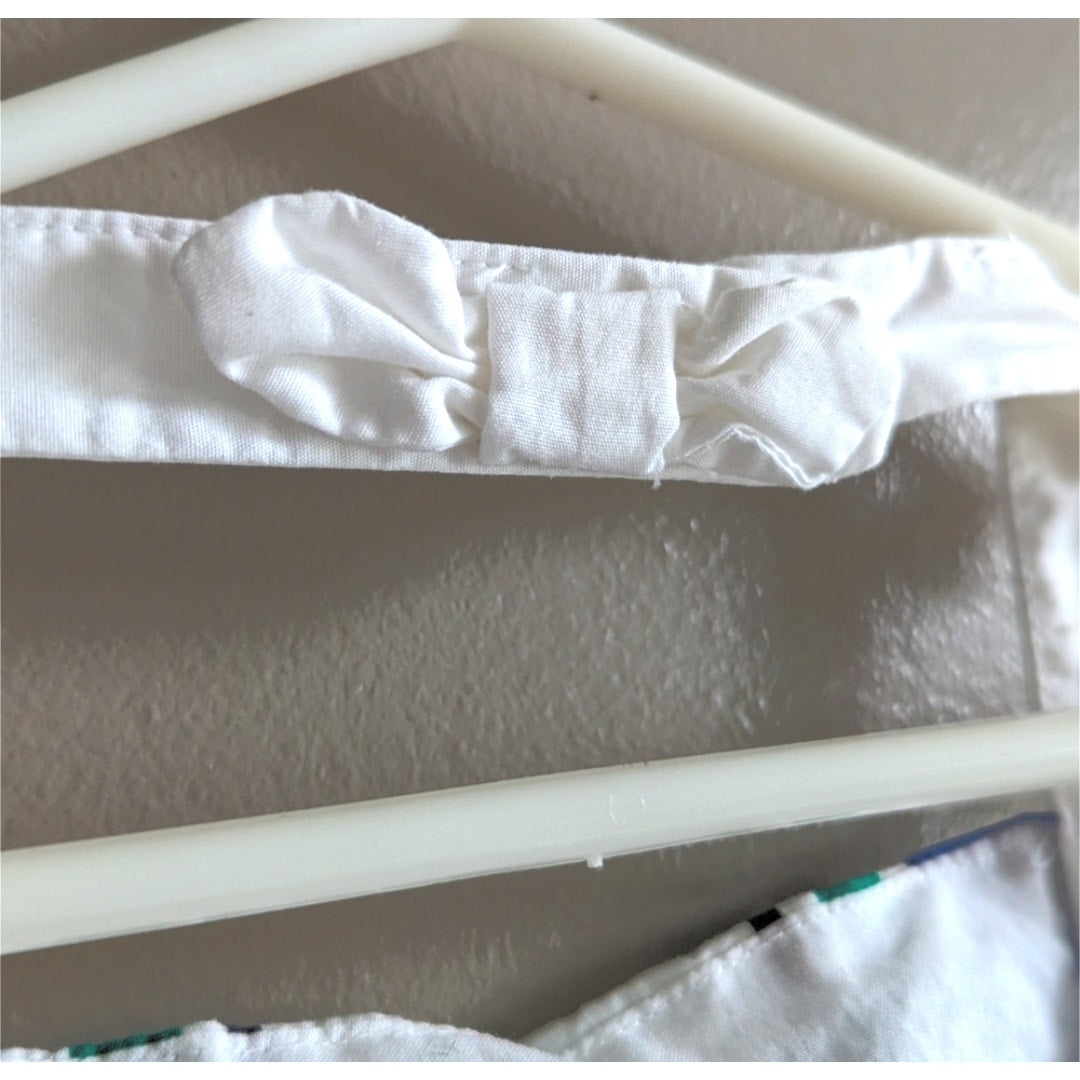 Janie and Jack Meadow Green & Blue Striped Poplin Halter Dress Size 6-12 months