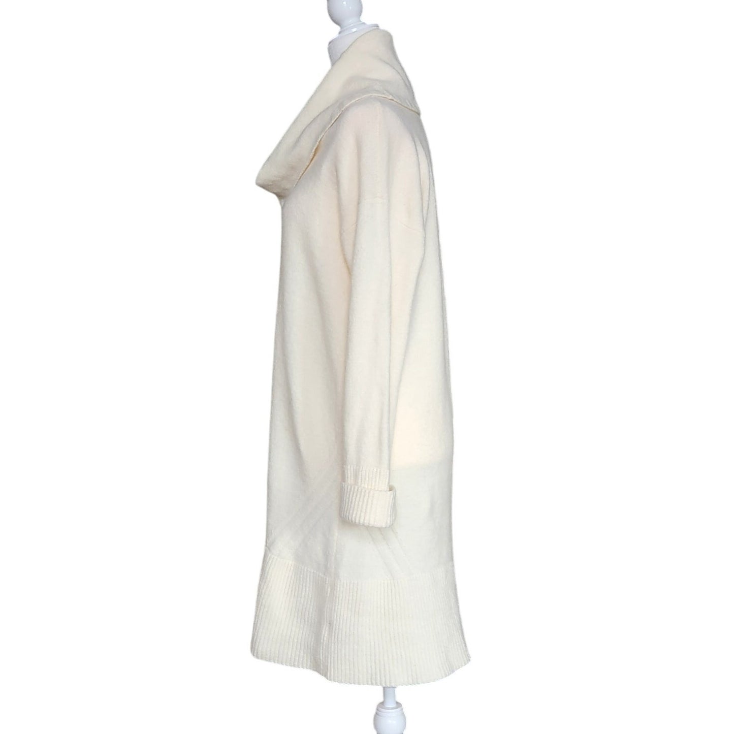 Sonoran Cowl Neck Sweater Dress in Ivory | Women's L | Wool Alpaca Blend