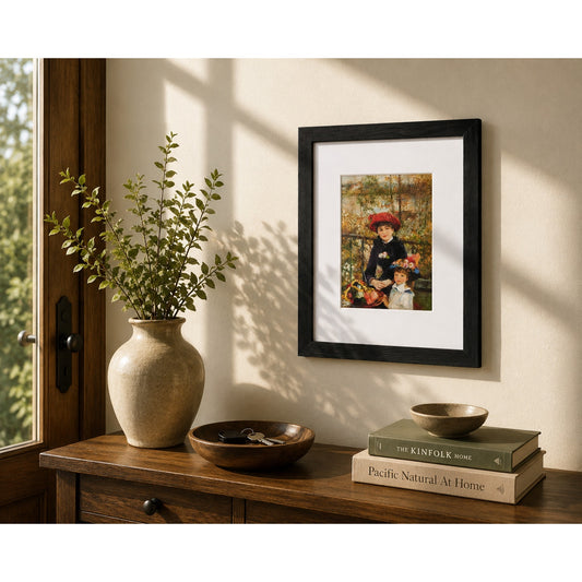 Two Sisters (On the Terrace) by Renoir | Impressionist Seine River Framed Print