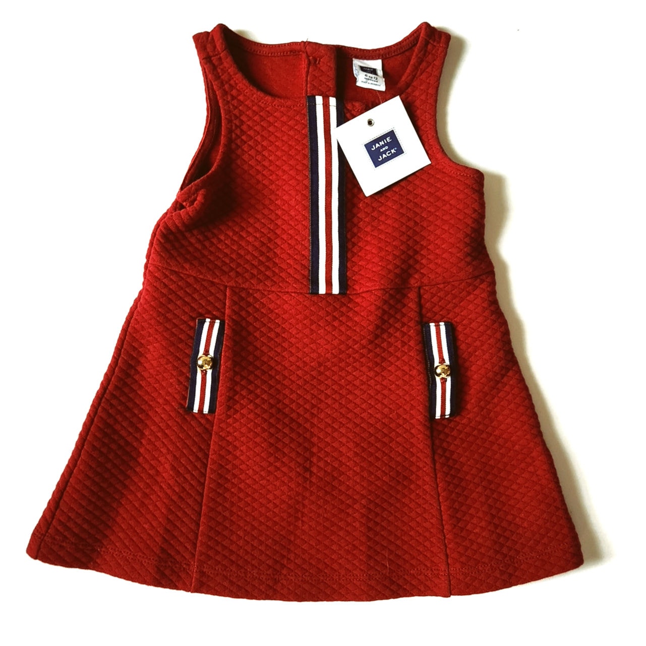 Red Quilted Jumper Dress | 6–12 Months