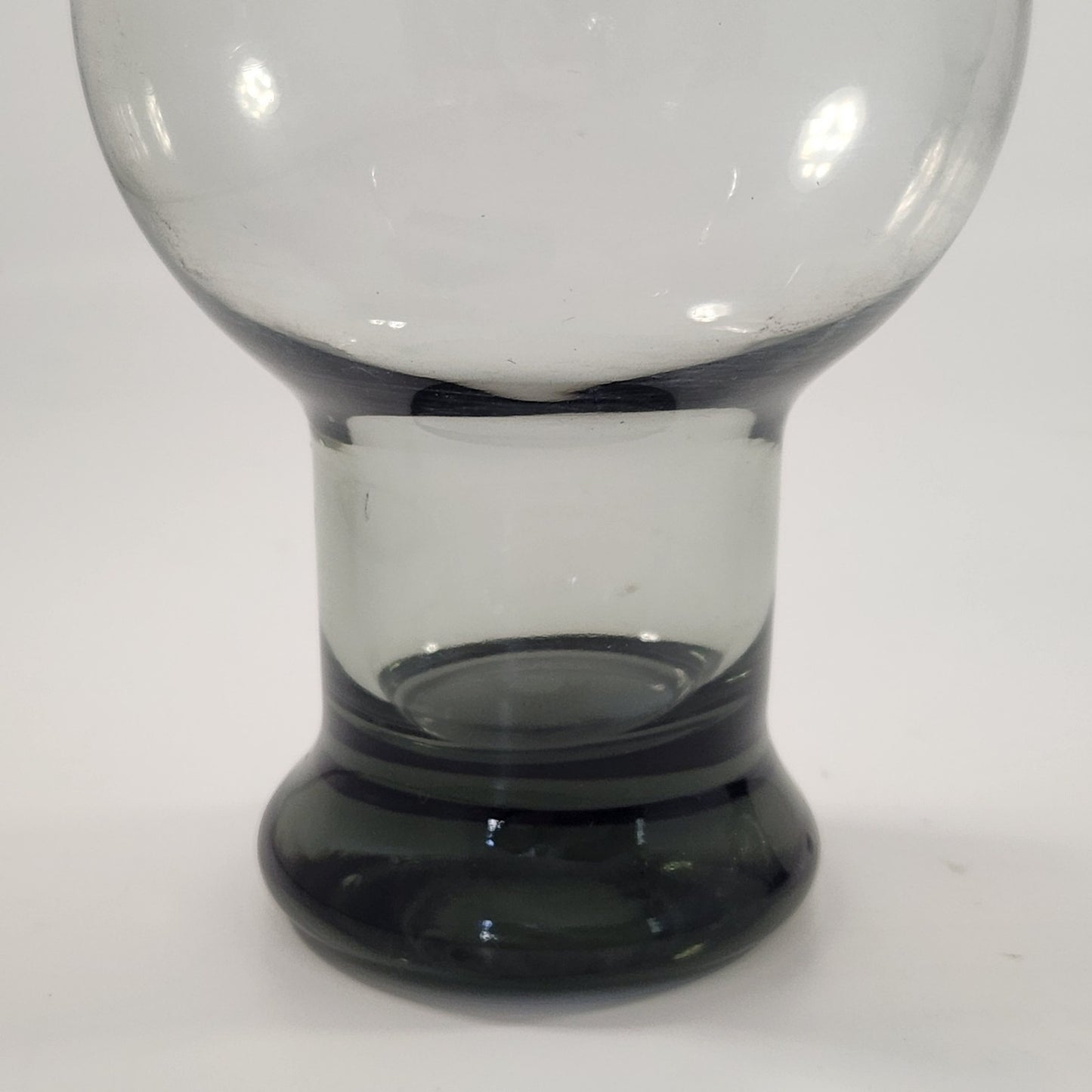 Vintage MCM Libbey Stax Smoke Gray Pedestal Glasses Retro Barware Set of 2