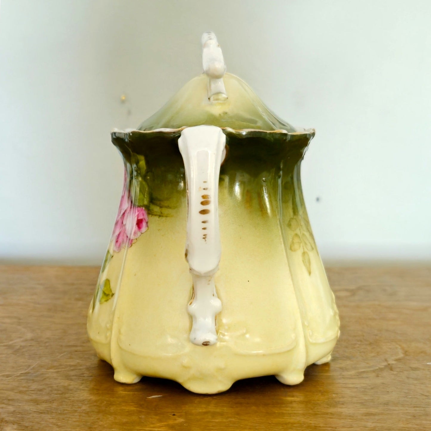 Antique Bavarian Hand Painted Rose Creamer with Lid