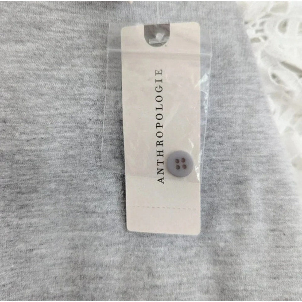 Anthropologie / Dolan Left Coast Collection Lace Sleeve Gray & White Sweatshirt Women's Size XS