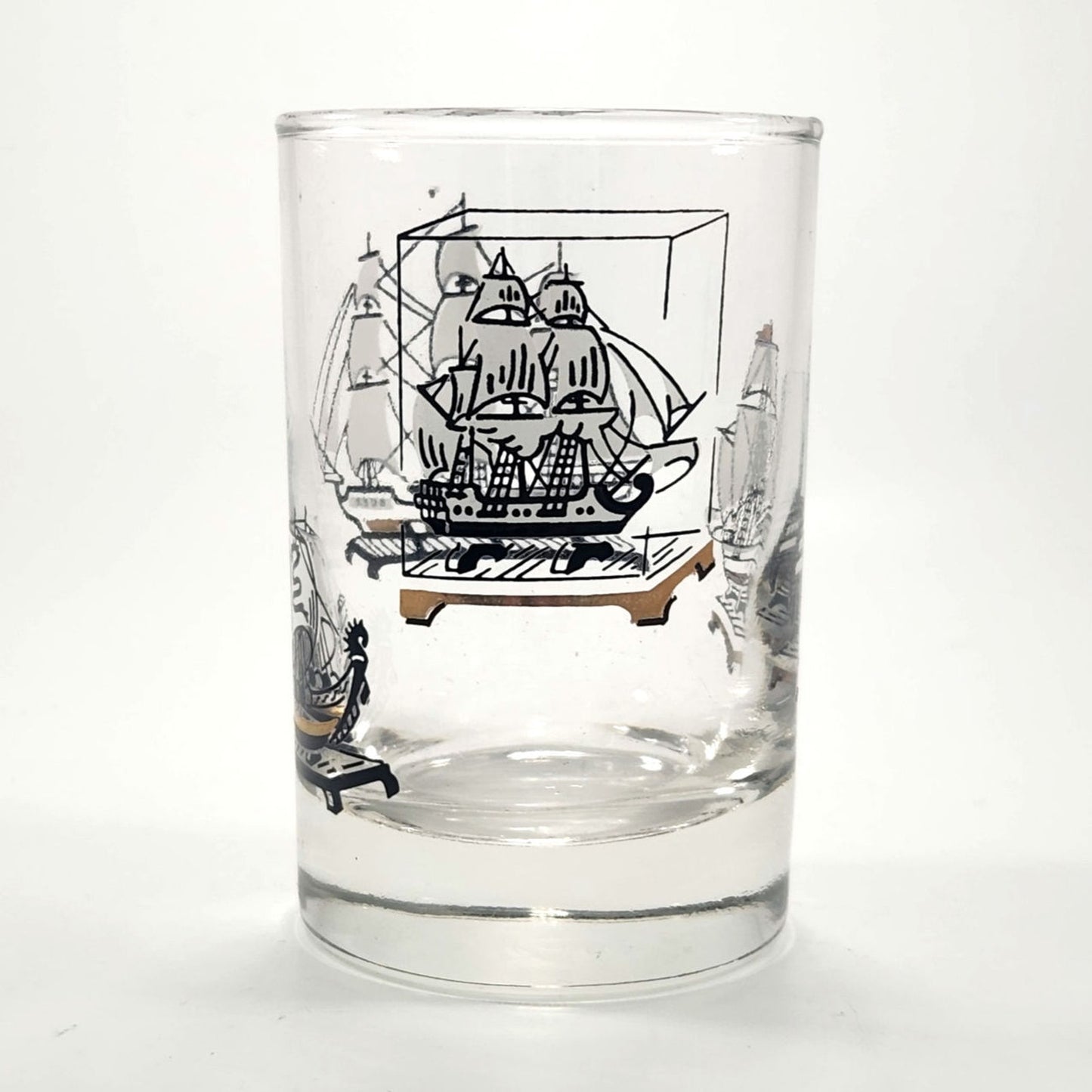 Set of 4 Vintage Mid-Century “Old Ships” Tumbler Cocktail Glasses