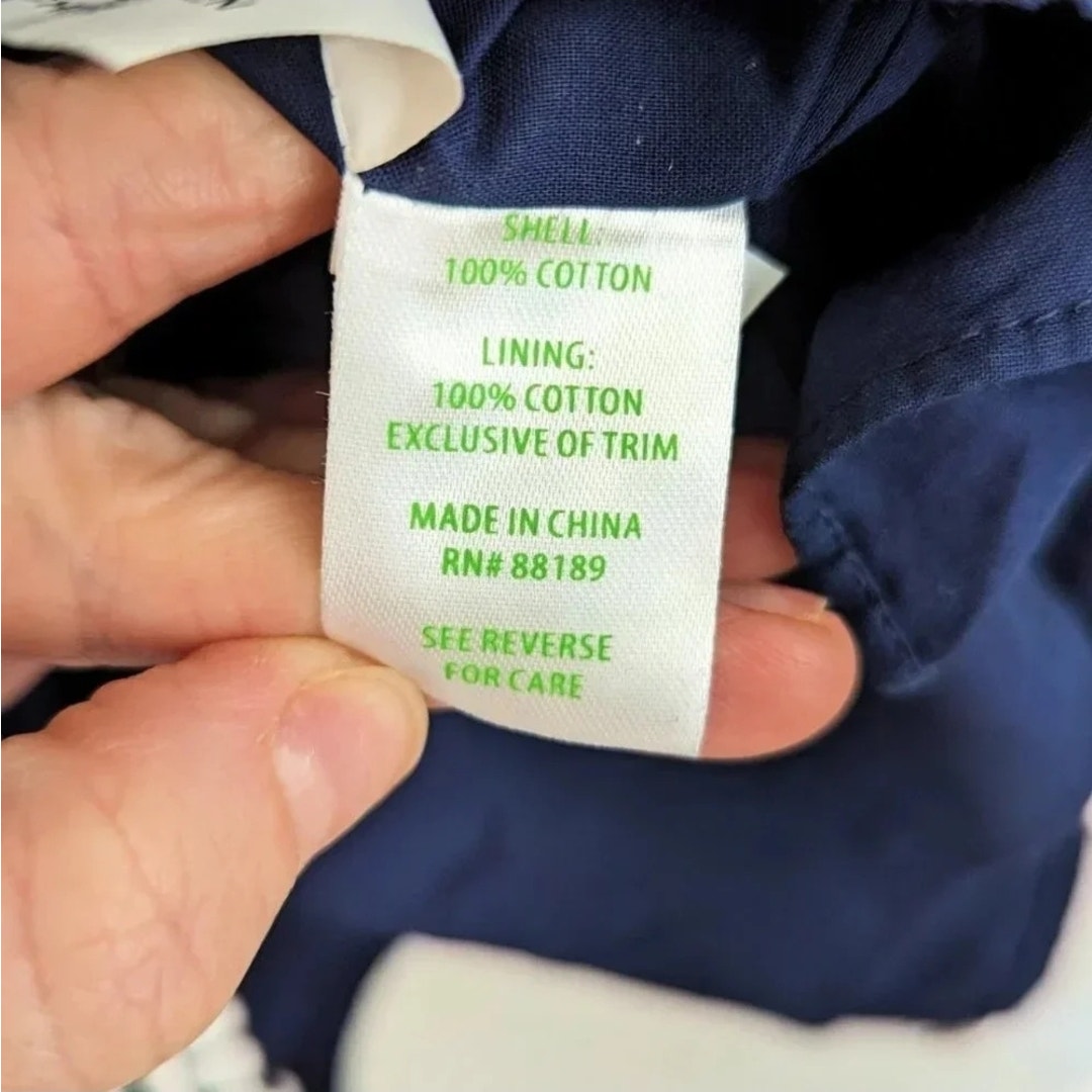 🌸 Lilly Pulitzer Augusta Shift Dress Navy Blue White Gold Lace Trim – Size 0 XS