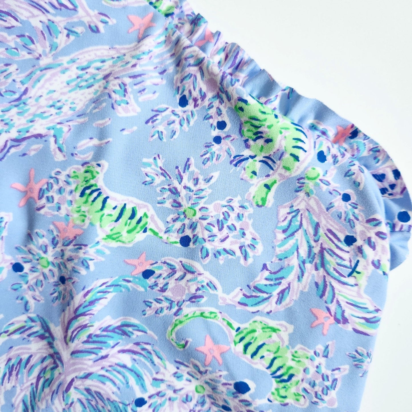 Lilly Pulitzer Luxletic Letitia Bra Tank – Blue Peri “The Turtle Package” – Size M