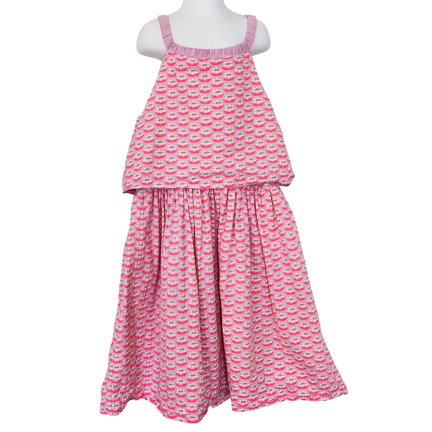 Boden Girls Pink Flower Power Daisy Sleeveless Sun Dress Size 11-12 Y | 152 cm