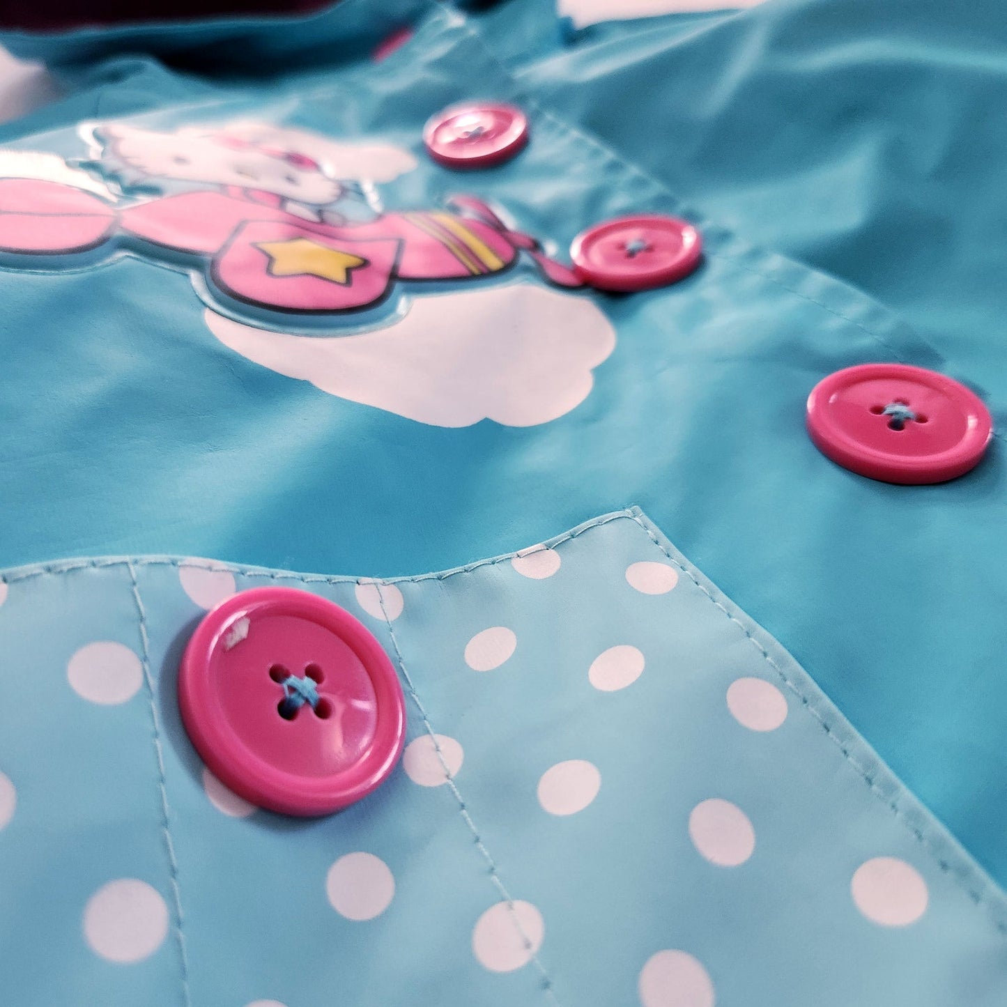 Western Chief Sanrio Hello Kitty in Flight Raincoat – Toddler Girls 2T, Turquoise with Pink Accents, Fleece Lined