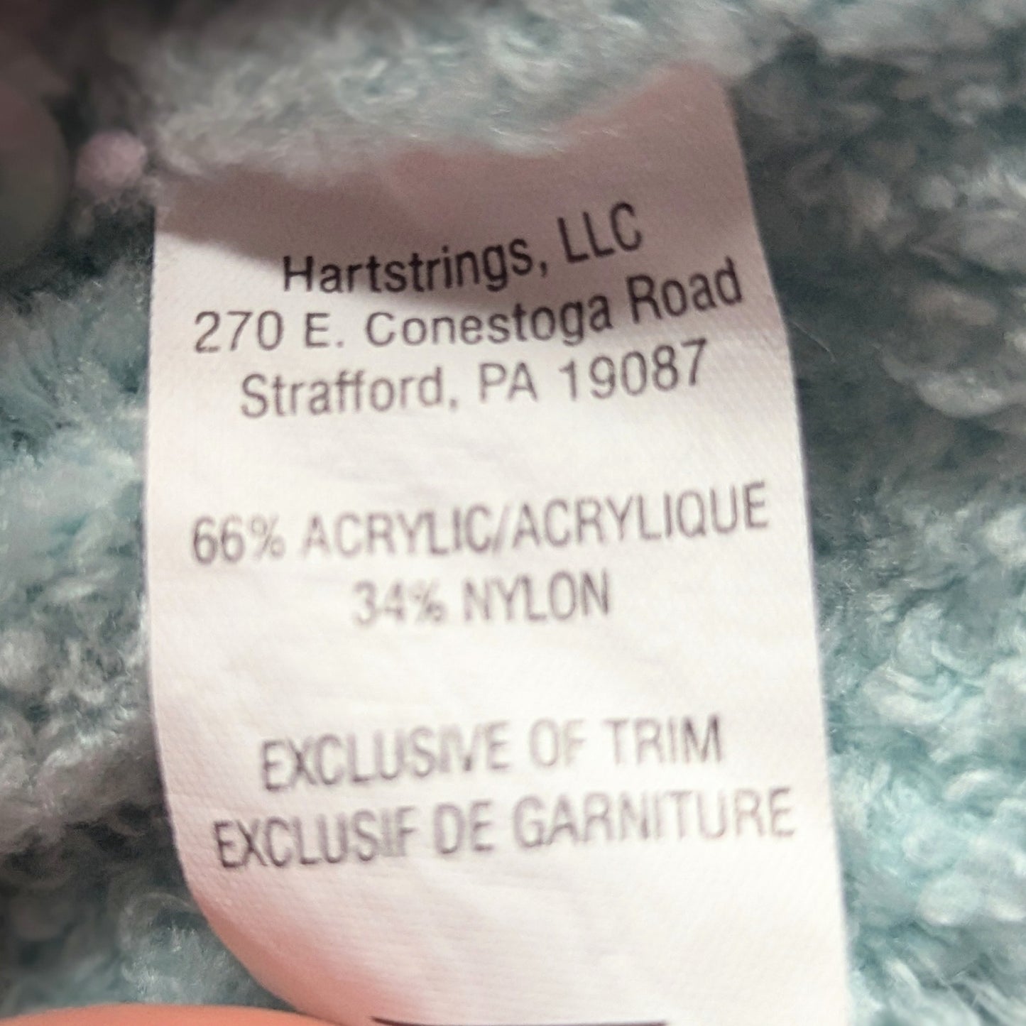 Hartstrings Vintage 1990s Light Blue Chenille Pink Heart Sweater | Baby Size 24M