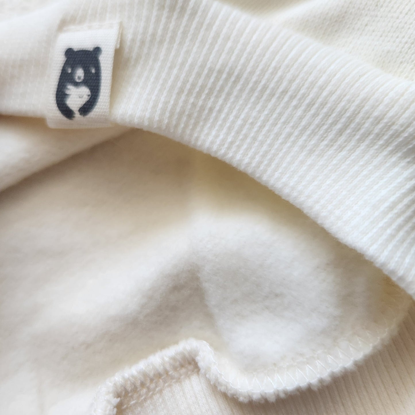 Rabbit + Bear Organic Cotton Infant Snowman Sweatshirt 12M – Cream & Beige with Textured Embroidery NWT