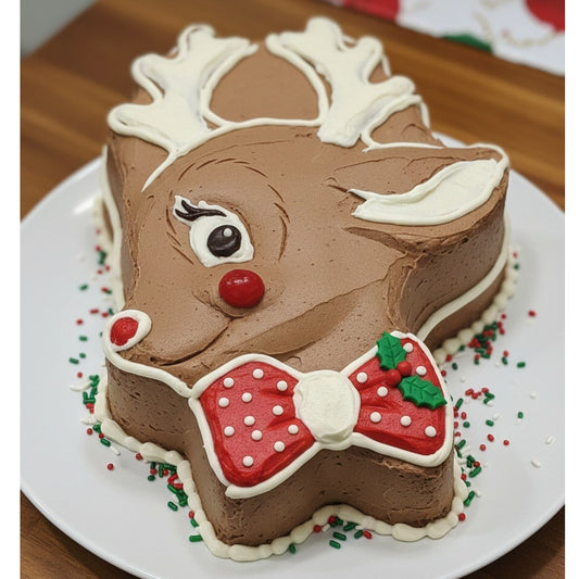 Holiday Baking Gift Bundle – 1988 Wilton Reindeer Cake Pan + Christmas With Southern Living 1997 Book