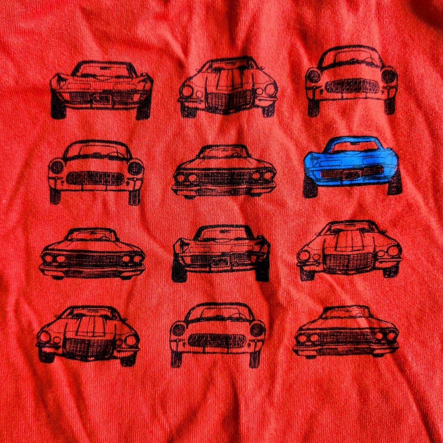 Hanna Andersson Kids Summer Transportation Tee Tangy Red Cars T-shirt Size 5 | 110 cm