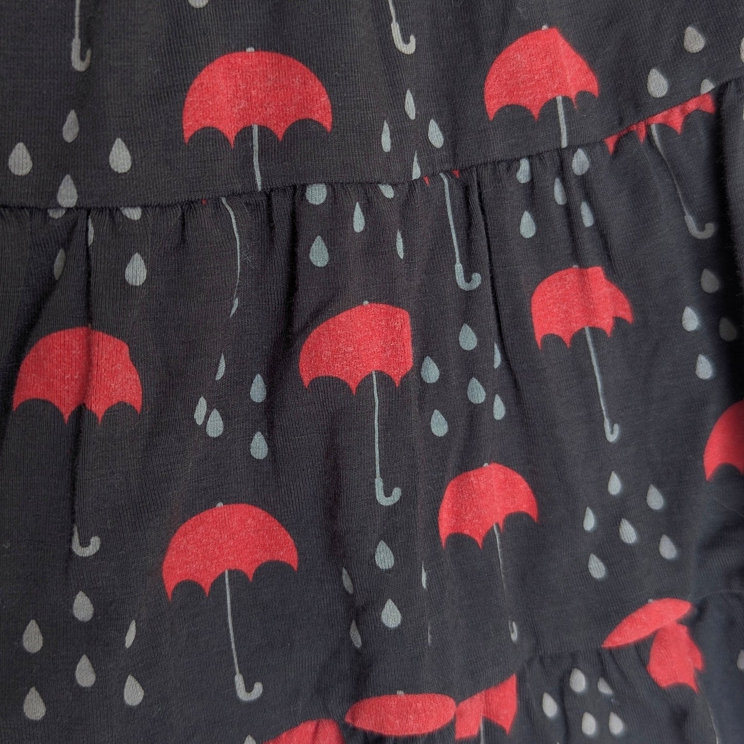 KicKee Baby Bamboo Umbrellas & Rain Clouds Long Sleeve Dress | Size 6-12M | NWT