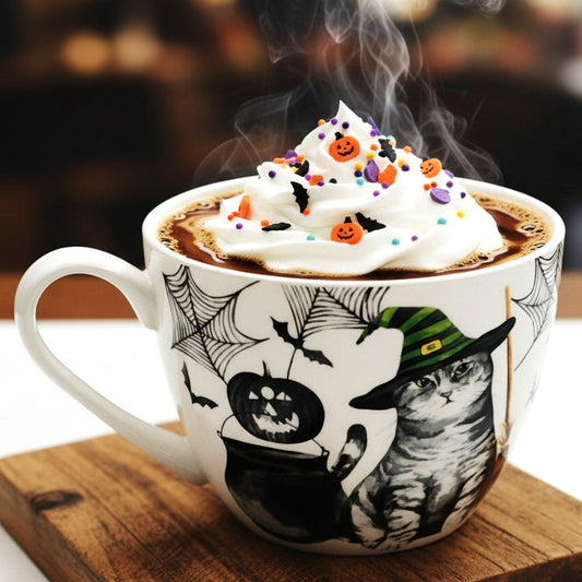 🎃 Creepy Cat Bone China Halloween Mug - Portobello By Design | Home