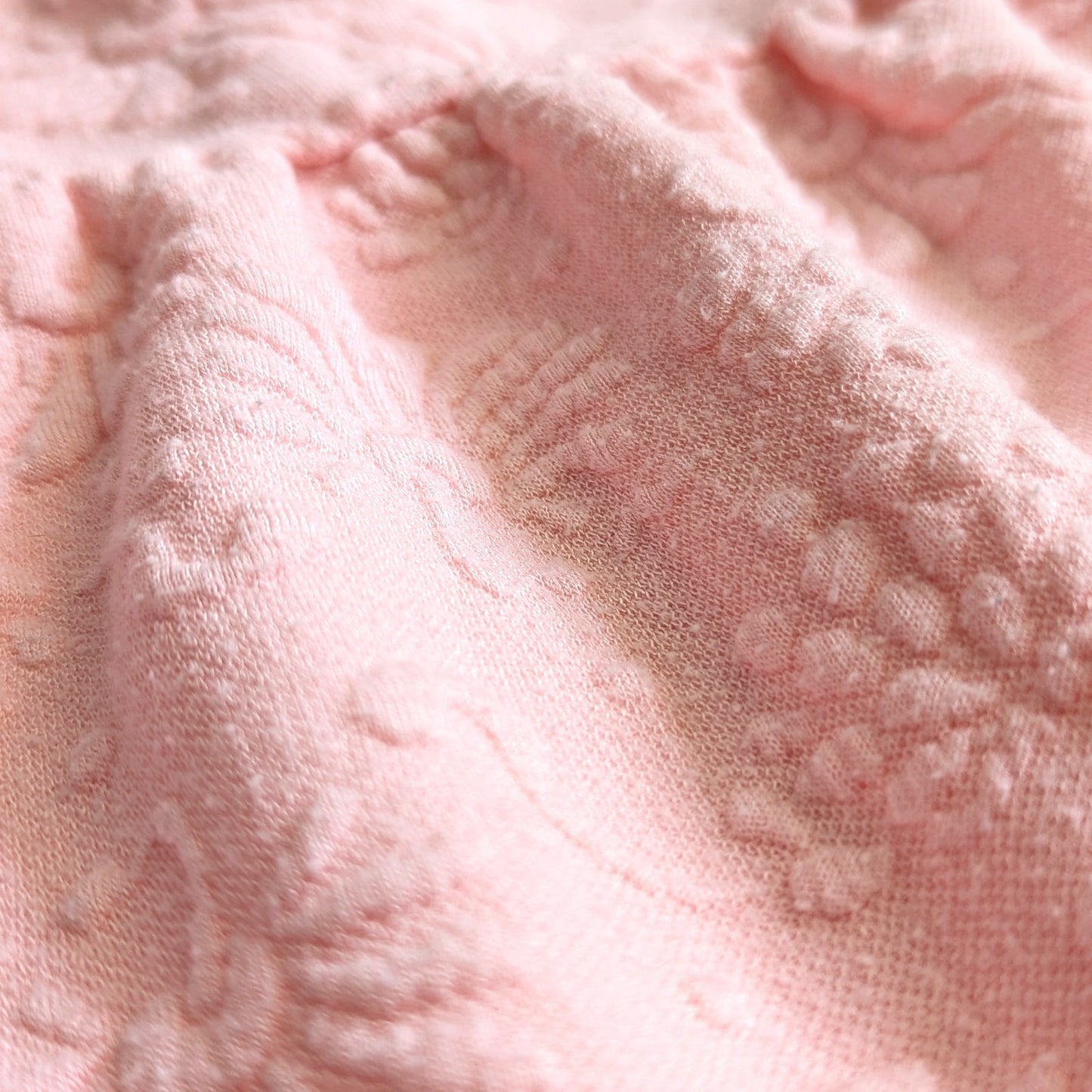 Janie and Jack Baby Girl Quilted One-Piece Jacquard Romper Strawberry Pink | Size 6-12M