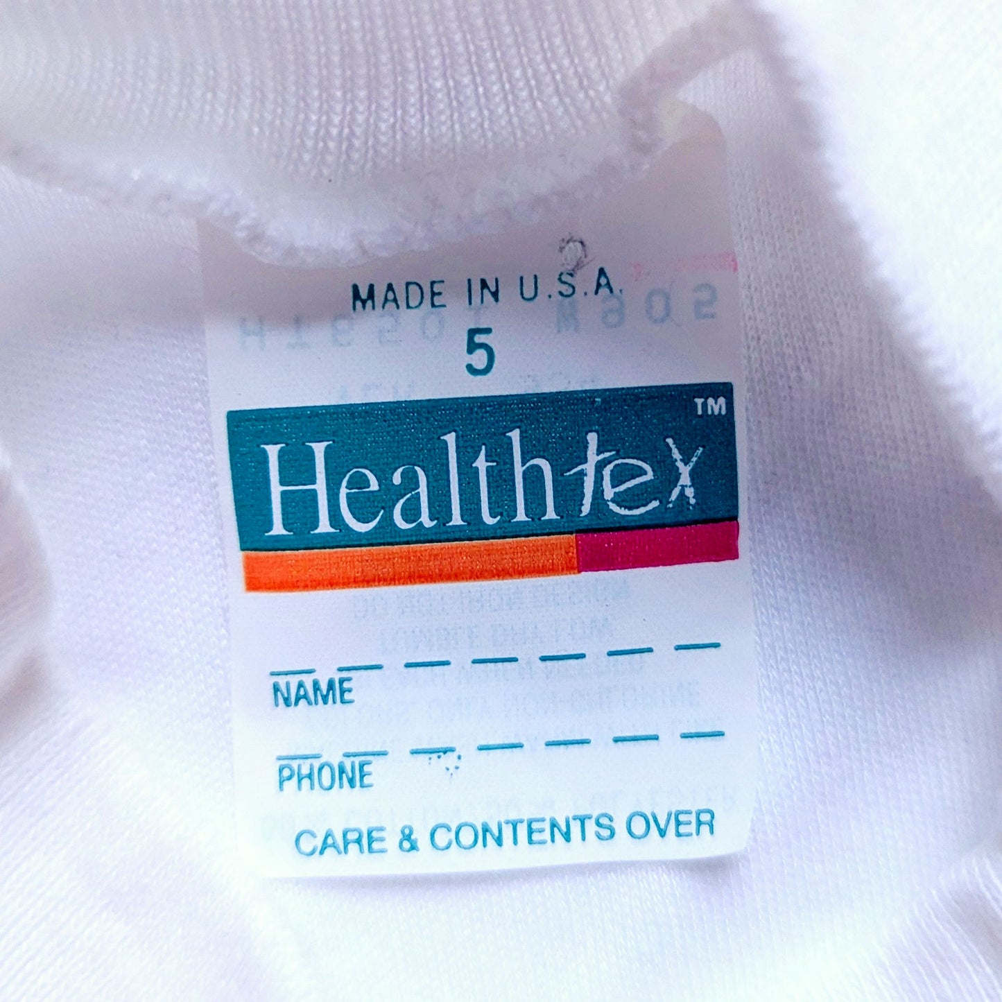 Healthtex Vintage 1980s Girls Mock Turtleneck Shirt – White Long Sleeve, Heart Wreath Bow Print, Retro Toys R Us – Size 5 – Made in USA NWT