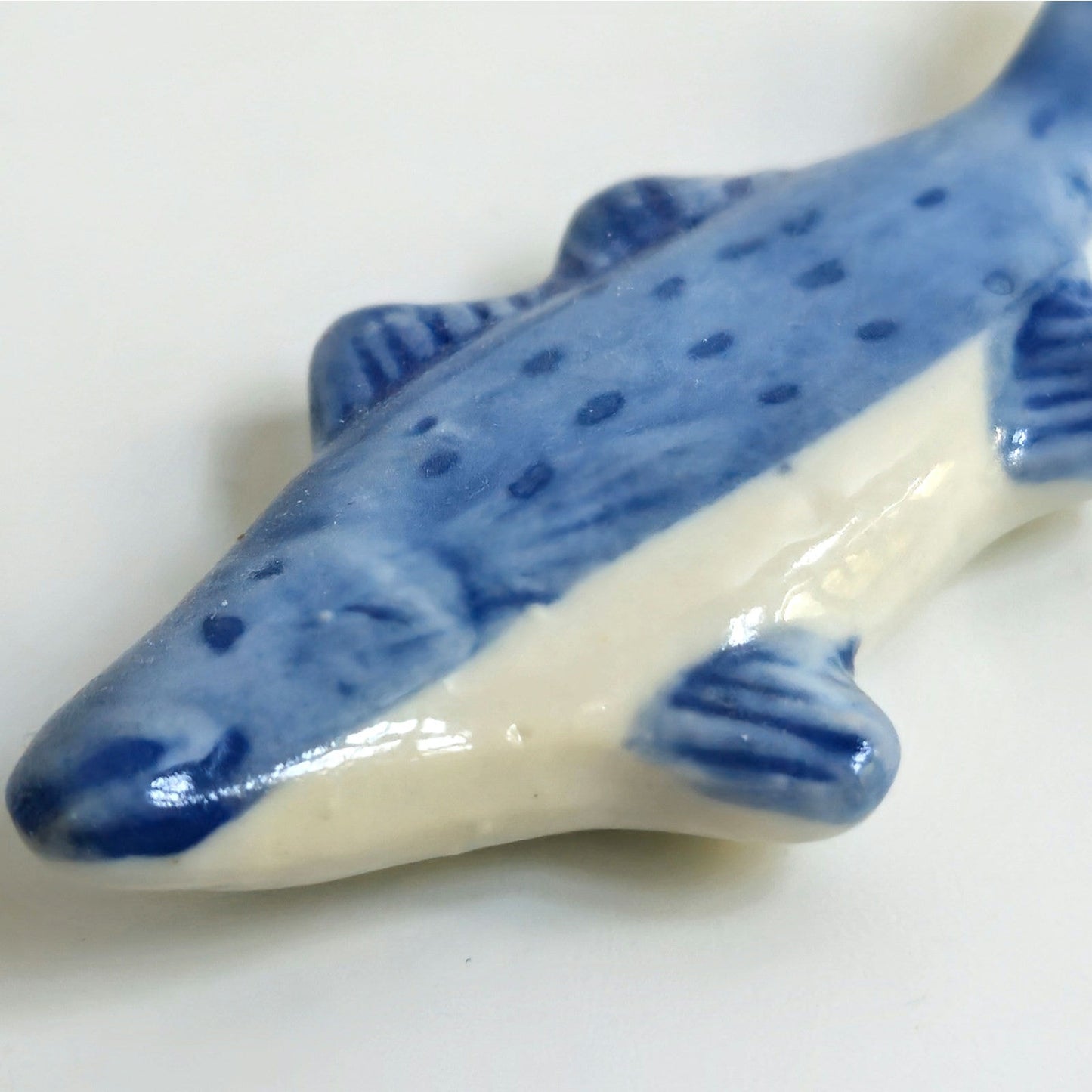 Vintage Blue & White Fish Chopstick Rests (Set of 4)