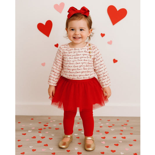 BabyGap “Love You” Hearts Button Blouse Long Sleeve Cotton Shirt | Girl 18–24M