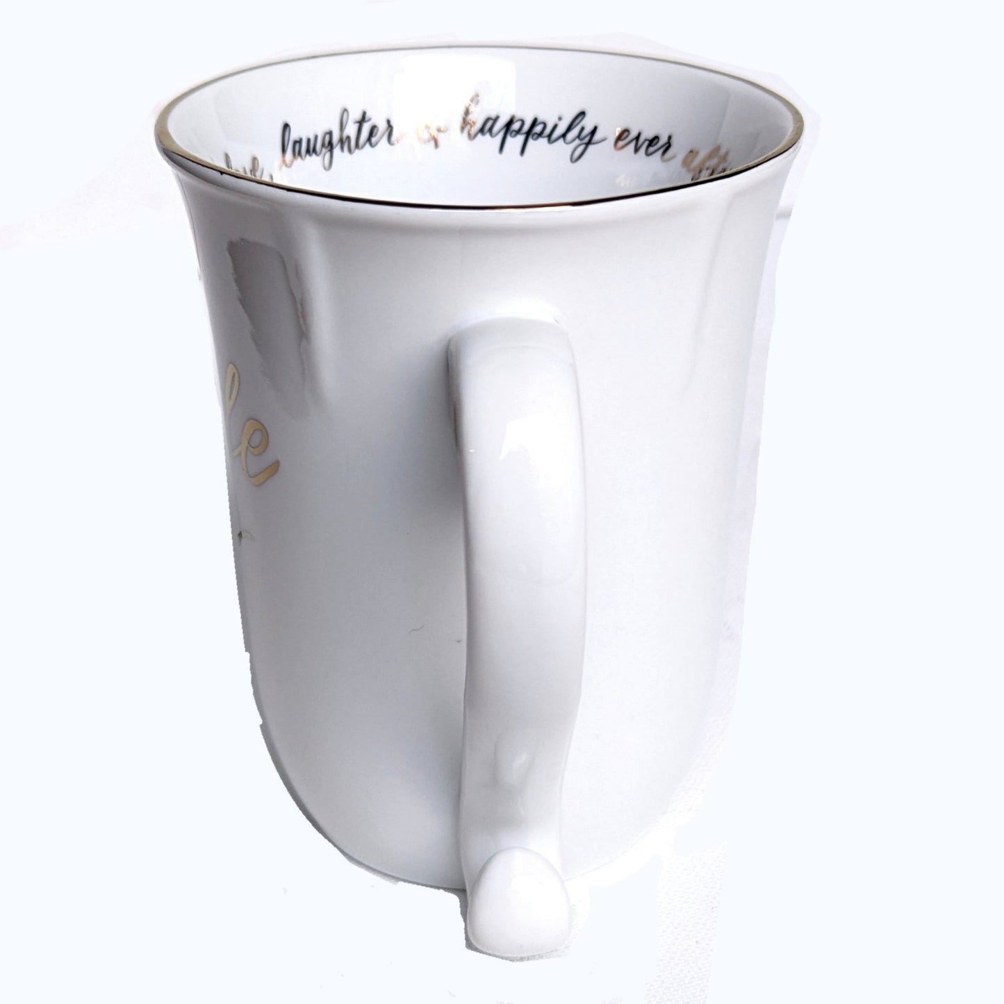 Williams Sonoma “Bride XO” Porcelain Coffee Mug – 14 oz Metallic Gold Script – Discontinued | Home