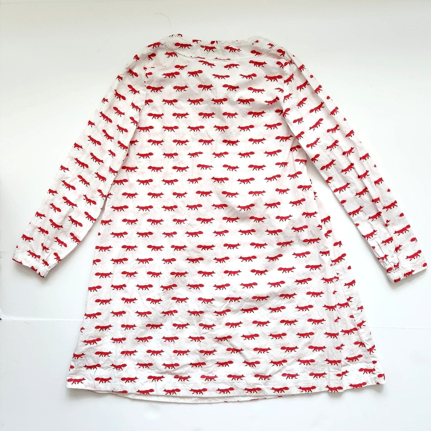 So Foxy Foxes Long Sleeve Smocked Dress - Girls Size 8