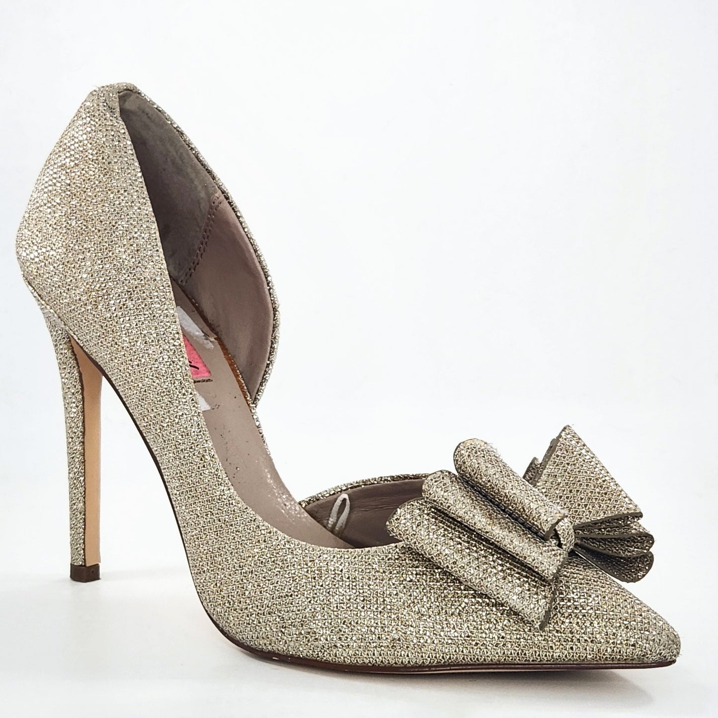 Betsey Johnson Women's Gold Glitter Prince d'Orsay Evening Pumps Size 8.5