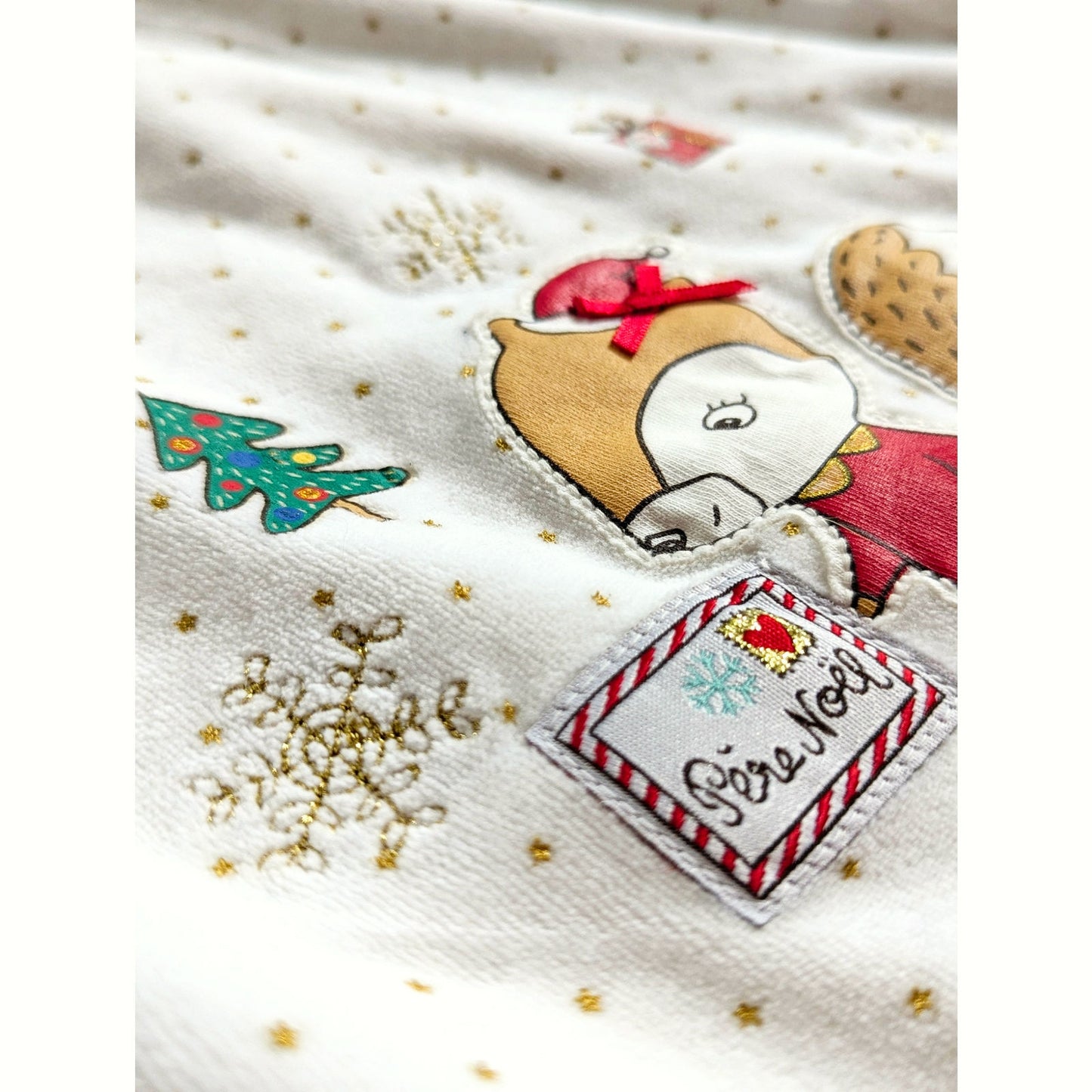 🎄 Sergent Major Long Sleeve White Gold Star Velour Holiday Dress – Girls Size 8 (128 cm)