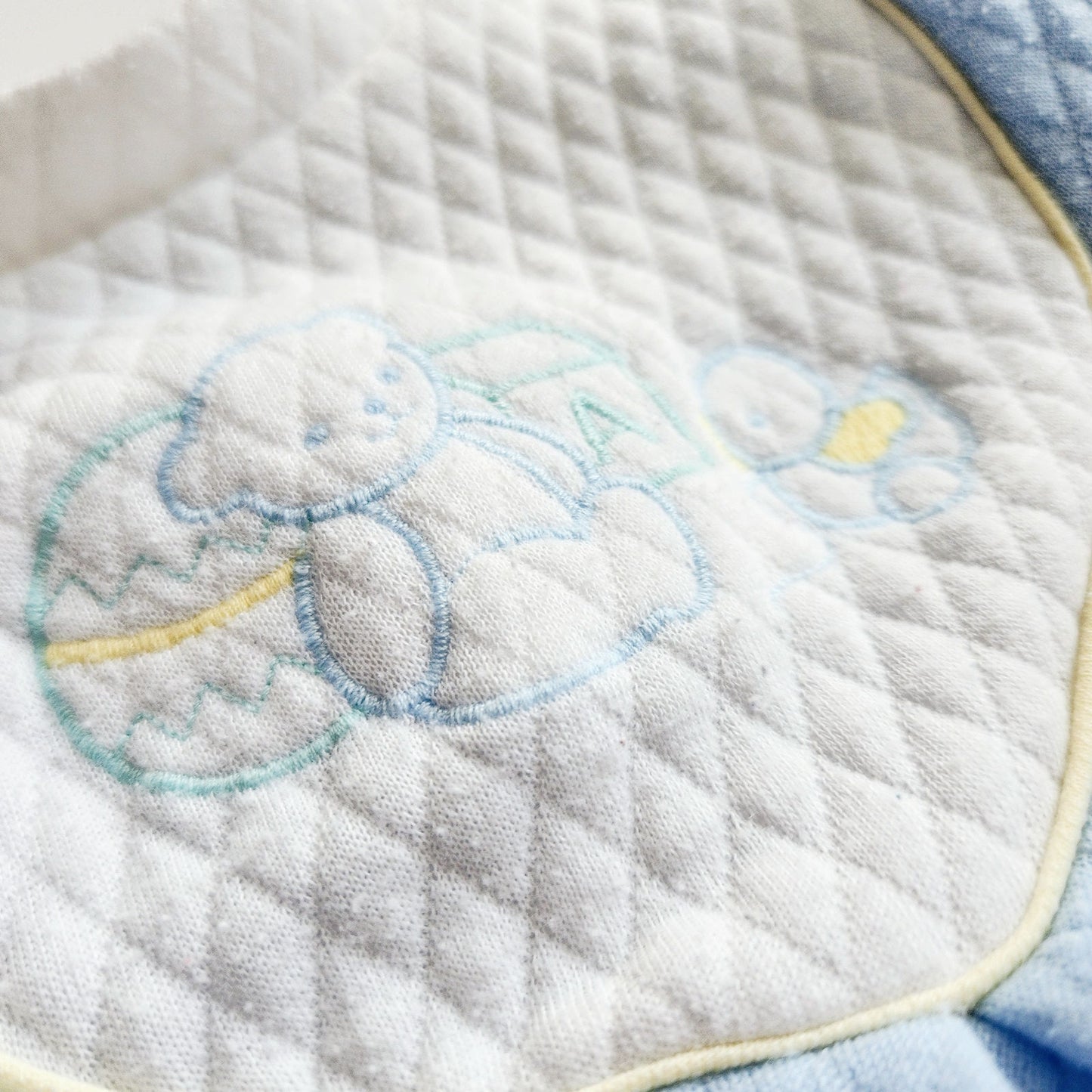 Vintage 1980s LéRoi Kov.R.Alls Blue Quilted Baby Sleeper | Teddy Bear & Duck Embroidery | Size 0-3 Months | Made in USA