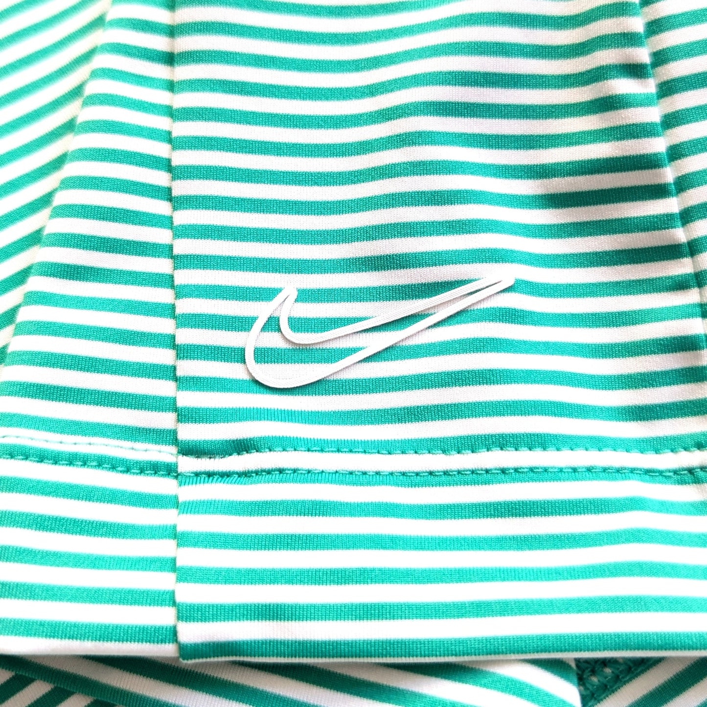 Nike Golf Tour Performance Dri-FIT Striped Shirt Green White | Women's Size M