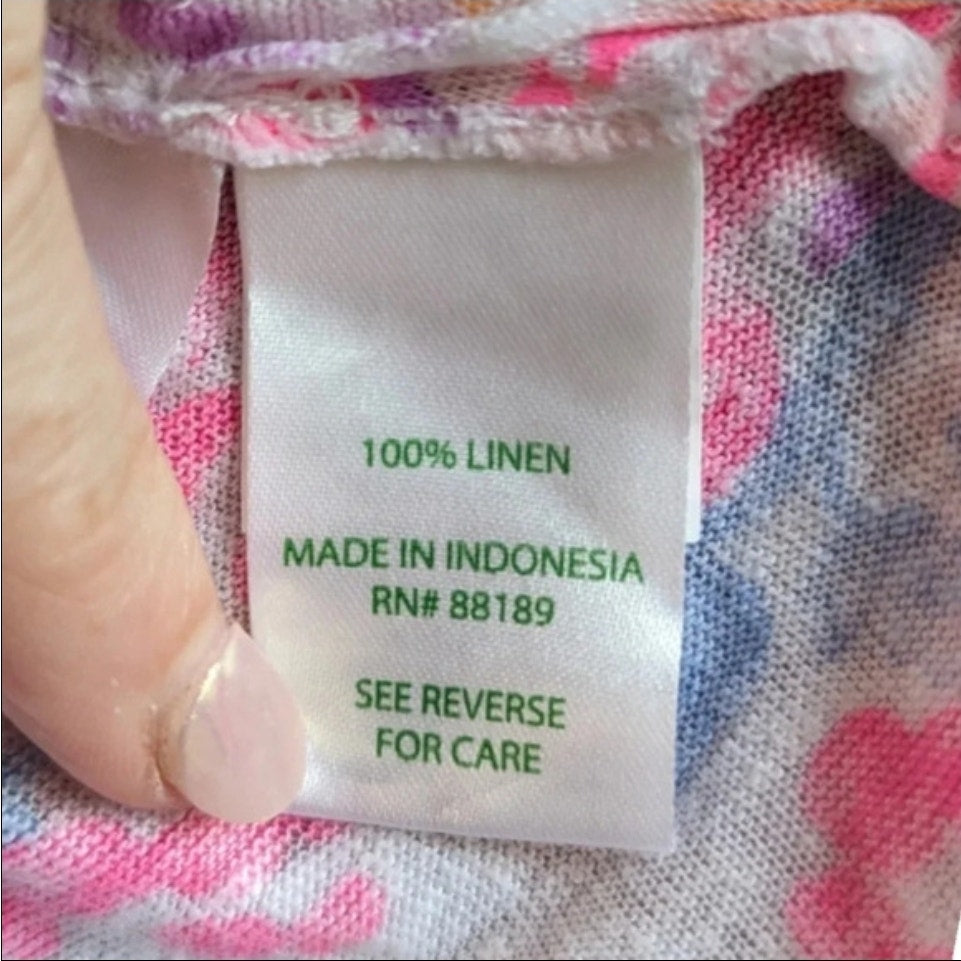 Lilly Pulitzer Inara Linen Top | Paradise Pink Bohemian Beach Starfish | Women's Size M