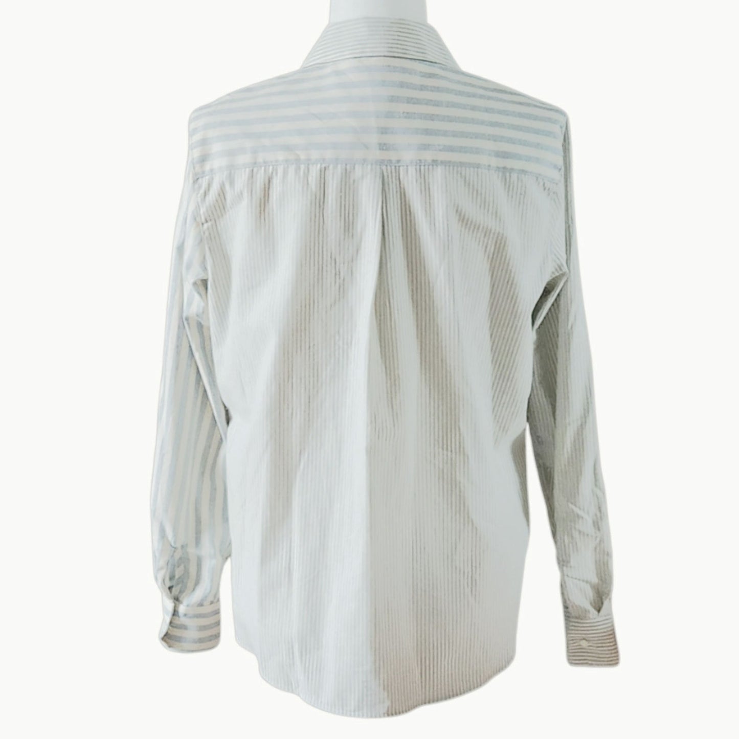 Tomboy Shirt – 100% Organic Cotton, Contrasting Blue Stripes - Women's 6 US | 38 EU